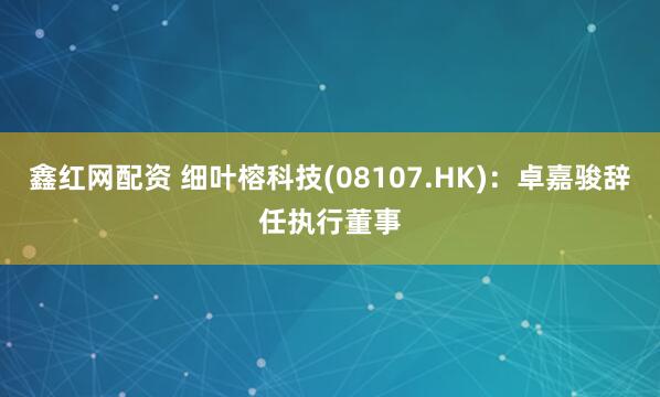鑫红网配资 细叶榕科技(08107.HK)：卓嘉骏辞任执行董事